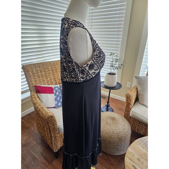 David Meister Vintage Evening Cocktail Dress Women’s Size 10 Lace Trim - Picture 5 of 13